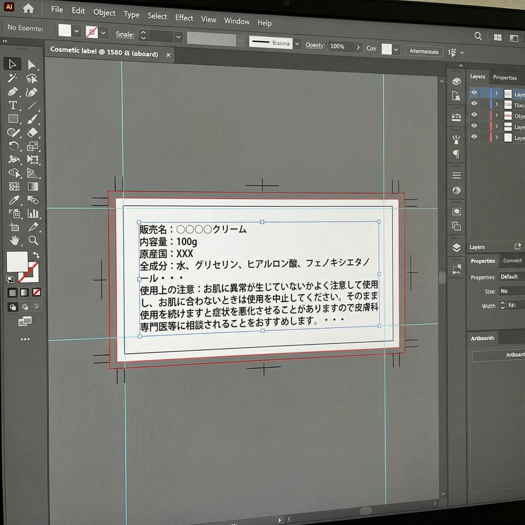化粧品の日本語ラベルをイラストレーターで作成