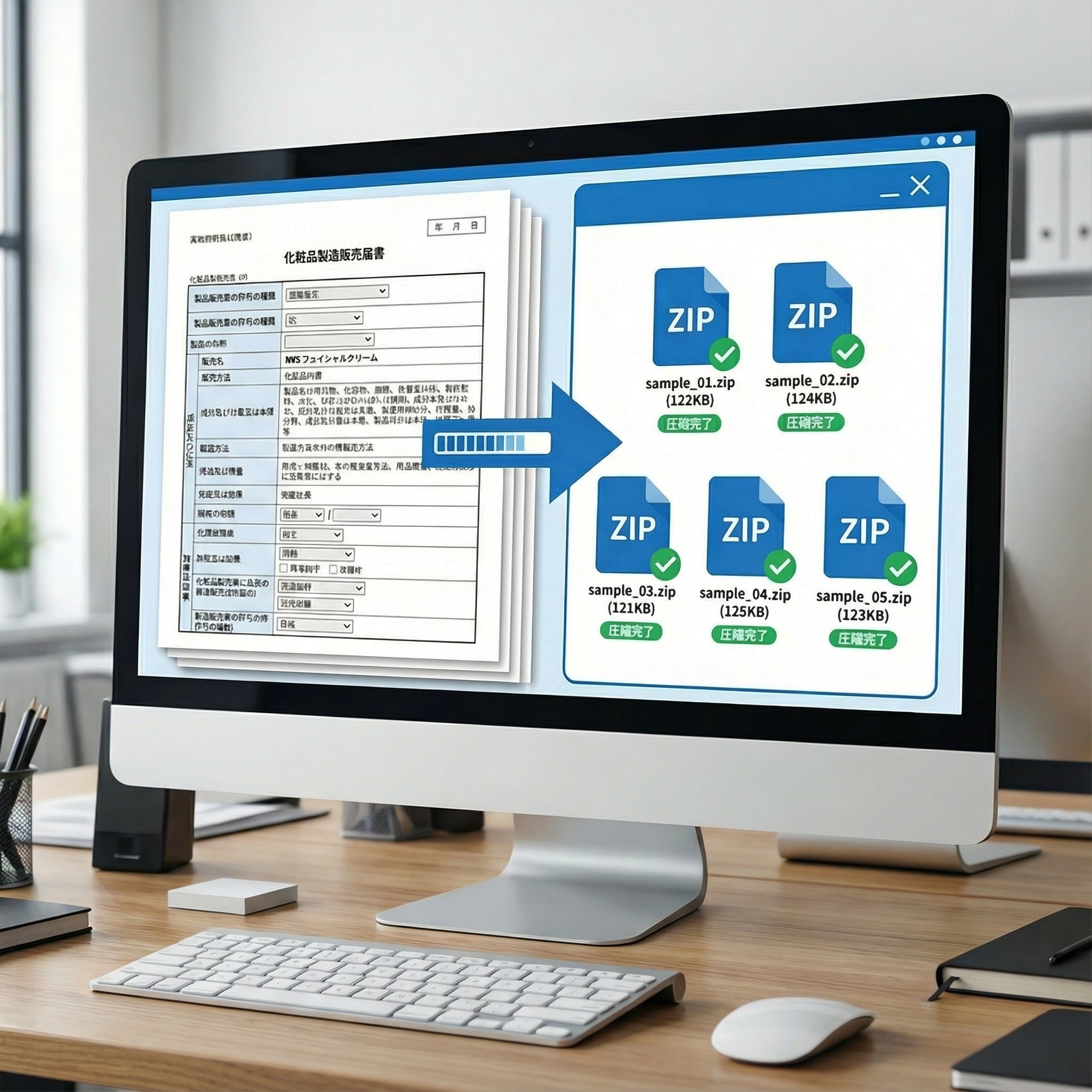 化粧品製造販売届 / 2件目以降の届出ファイル量産